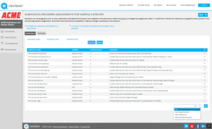 Submission management software assign submissions to judges